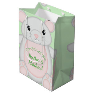 Sac Cadeau Moyen Baby shower souris souris vert