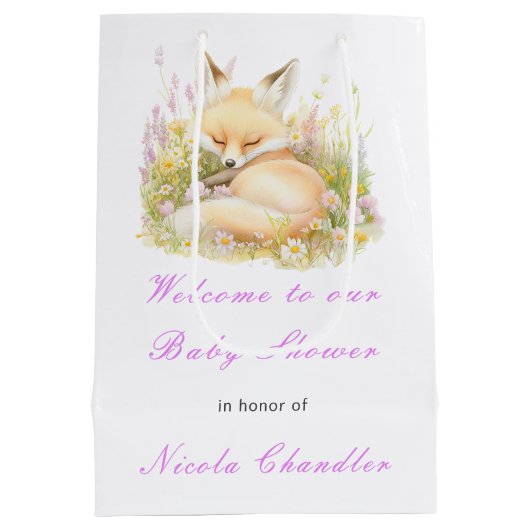 Sac Cadeau Moyen Baby shower Spring Fox (Dos)