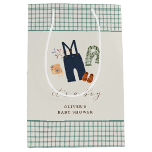 Sac Cadeau Moyen Baby shower vintage de vêtements pour garçons