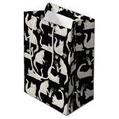 Sac Cadeau Moyen Bad Cats Knocking Stuff Over, White Cats on Black (Devant Angle)