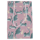 Sac Cadeau Moyen Bad Grey Tabby Chats Frapper Tout (Devant)