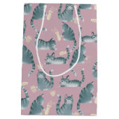 Sac Cadeau Moyen Bad Grey Tabby Chats Frapper Tout (Dos)