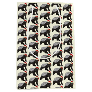 Sac Cadeau Moyen Badger de miel festif Badass Père Noël Animal de N