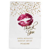 Sac Cadeau Moyen Baguette à Parties scintillant rose chaud sur blan (Dos)