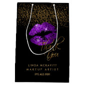 Sac Cadeau Moyen Baguette à Parties scintillant violet - Merci (Dos)