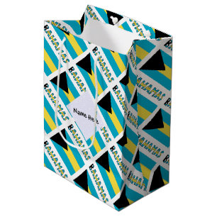 Sac Cadeau Moyen Bahamas et drapeau bahamien carrelés avec votre no