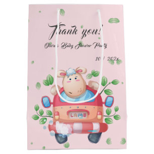 Sac Cadeau Moyen Bain de bébé agneau mignon