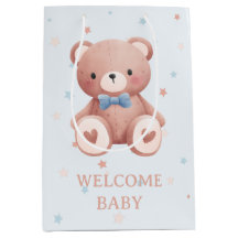Bain de bébé garçon Ourson - Étoiles Bleu Tendre