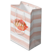 Sac Cadeau Moyen Baiser d'aquarelle XOXO en or rose (Dos Angle)