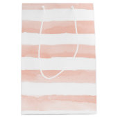 Sac Cadeau Moyen Baiser d'aquarelle XOXO en or rose (Devant)