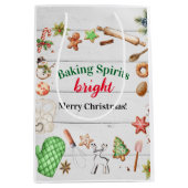 Sac Cadeau Moyen Baking Spiritueux Fête de Noël (Devant)