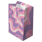 Sac Cadeau Moyen Balayage liquide rétro Super rose violet Abstrait (Dos Angle)
