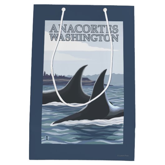 Sac Cadeau Moyen Baleines #1 - Anacortes, Washington d'orque (Dos)