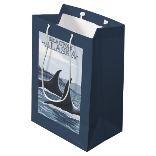 Sac Cadeau Moyen Baleines #1 - Skagway, Alaska d'orque (Dos Angle)