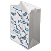 Sac Cadeau Moyen Baleines d'eau (Devant Angle)