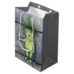 Sac Cadeau Moyen Balle d'anniversaire Doodle Street Art d'une femme