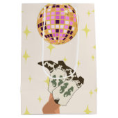 Sac Cadeau Moyen Balle Disco Cowboy Moderne Beige (Dos)