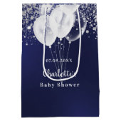 Sac Cadeau Moyen Ballons bleu marine parties scintillant blanche ga (Dos)