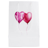 Sac Cadeau Moyen Ballons Coeur Rose Anniversaire (Dos)