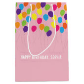 Sac Cadeau Moyen Ballons colorés Filles Anniversaire (Devant)