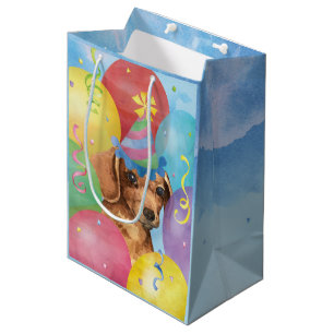 Sac Cadeau Moyen Ballons d'anniversaire Dachshund
