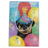 Sac Cadeau Moyen Ballons d'anniversaire Rottweiler Sac-cadeau moyen (Dos)