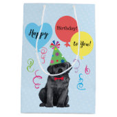 Sac Cadeau Moyen Ballons de fête d'anniversaire Black Lab (Dos)