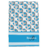 Sac Cadeau Moyen Ballons de football de bleus layette (Devant)