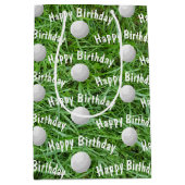 Sac Cadeau Moyen Ballons de golf d'anniversaire sur l'herbe Medium  (Devant)