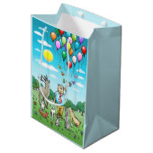 Sac Cadeau Moyen Ballons et anniversaires, la paire parfaite! (Devant Angle)