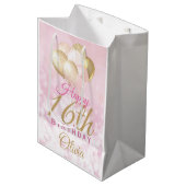 Sac Cadeau Moyen Ballons glamour 16e anniversaire (Devant Angle)
