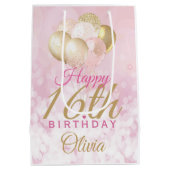 Sac Cadeau Moyen Ballons glamour 16e anniversaire (Dos)