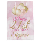 Sac Cadeau Moyen Ballons glamour du 21e anniversaire (Dos)