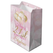 Sac Cadeau Moyen Ballons glamour du 21e anniversaire (Dos Angle)