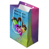 Sac Cadeau Moyen Balloons d'anniversaire arc-en-ciel (Devant Angle)
