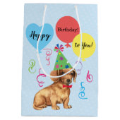 Sac Cadeau Moyen Balloons de fête d'anniversaire Dachshund (Dos)