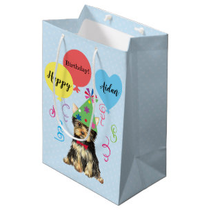 Sac Cadeau Moyen Balloons de fête d'anniversaire Yorkie