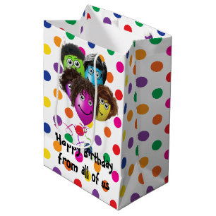 Sac Cadeau Moyen Balloons drôles d'anniversaire à pois