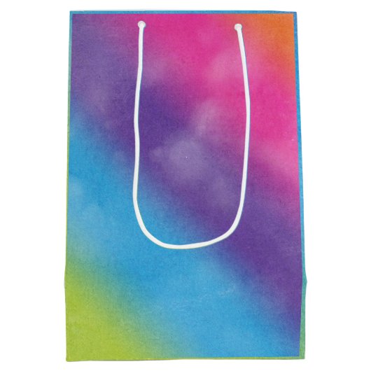 Sac Cadeau Moyen Ballotte d'anniversaire arc-en-ciel du groupe (Dos)