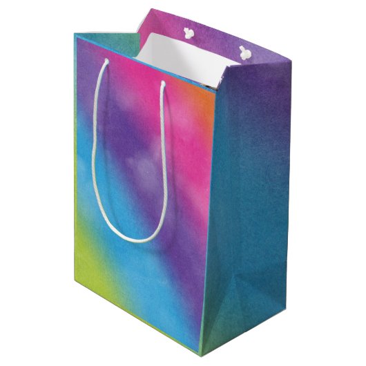 Sac Cadeau Moyen Ballotte d'anniversaire arc-en-ciel du groupe (Dos Angle)