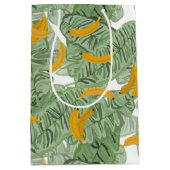 Sac Cadeau Moyen Banane tropicale moderne Motif vert (Devant)