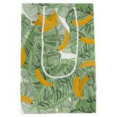 Sac Cadeau Moyen Banane tropicale moderne Motif vert (Dos)