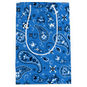 Sac Cadeau Moyen Bandana bleu classique Paisley (Devant)