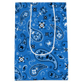 Sac Cadeau Moyen Bandana bleu classique Paisley (Dos)