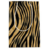 Sac Cadeau Moyen Bande de tigre noir et or (Devant)