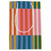 Sac Cadeau Moyen Bande Plaid Festive Moderne Colorée (Devant)