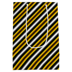 Sac Cadeau Moyen Bandes arc-en-ciel blanc jaune