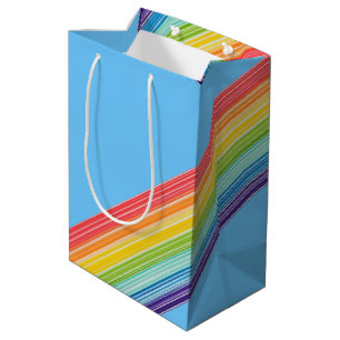 Sac Cadeau Moyen Bandes arc-en-ciel diagonales