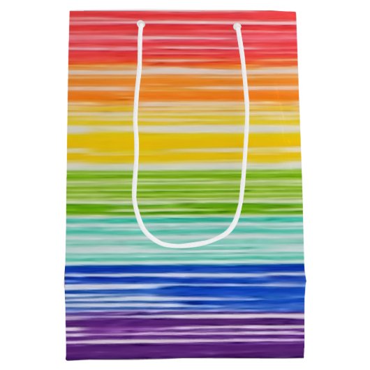 Sac Cadeau Moyen Bandes arc-en-ciel inondées (Dos)