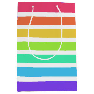 Sac Cadeau Moyen Bandes arc-en-ciel lumineuses